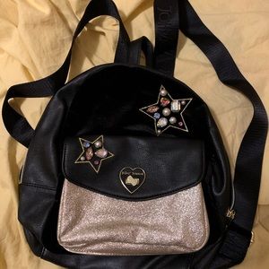 Betsey Johnson velvet metallic backpack